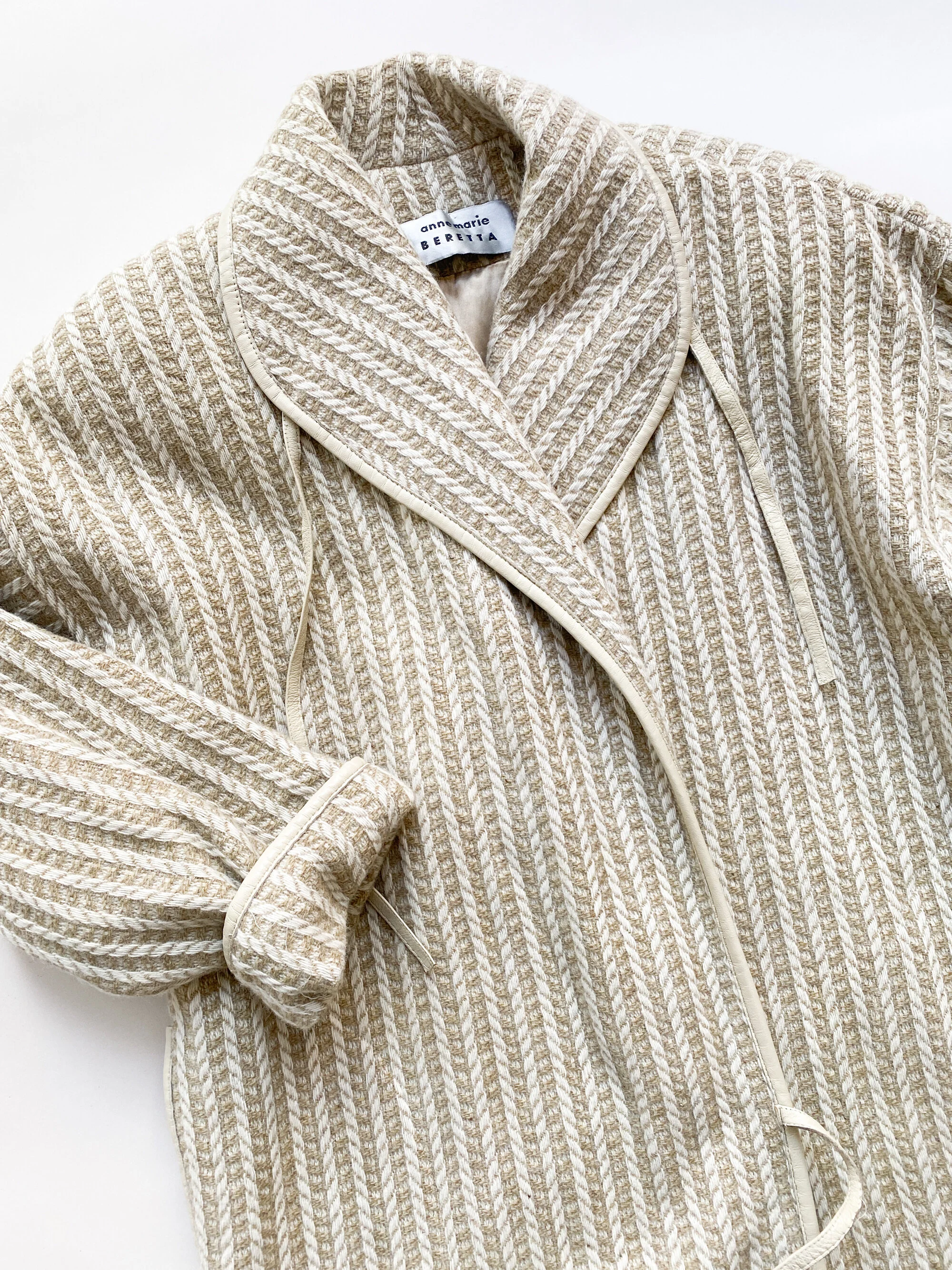 1980s Anne Marie Beretta Herringbone Wool Blanket Coat — Wayward